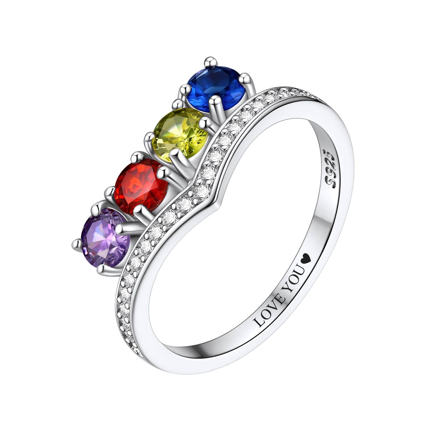 Personalized Family Birthstone Ring