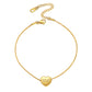 Personalized Heart Engraving Anklets For Women gold