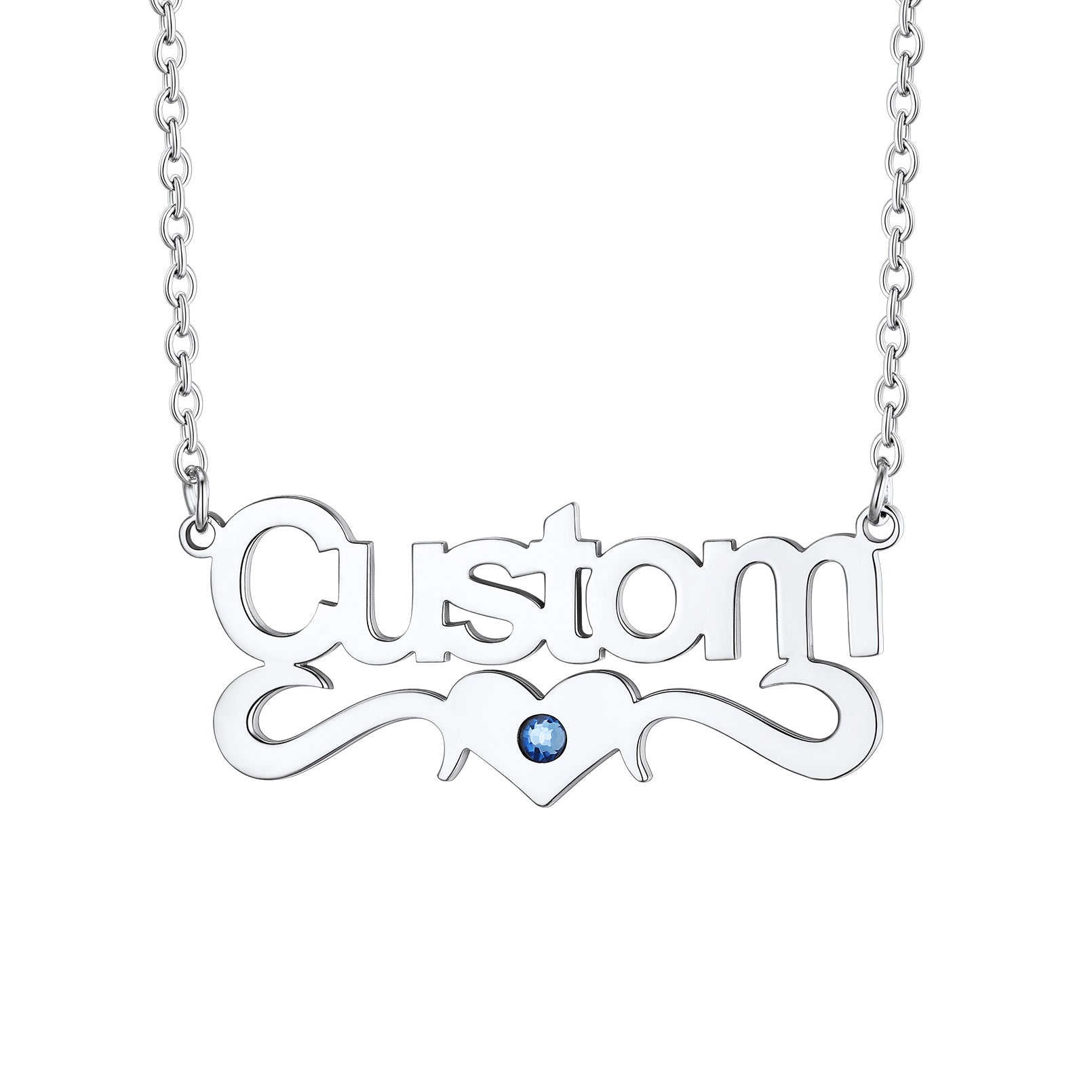 Personalized Heart Holding Birthstone Name Necklace for Women