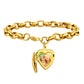 Personalized Heart Locket Picture Bracelet for Women Gold