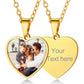 Personalized Heart Picture Necklaces Engraved Photo Necklace Gold