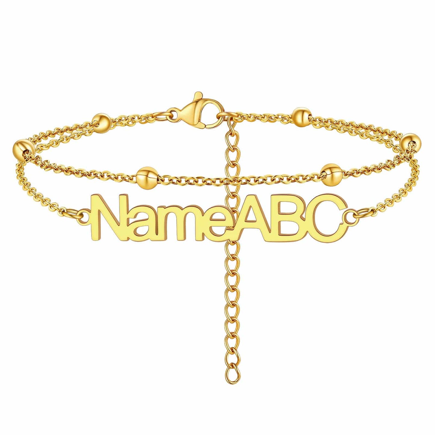 Personalized Name Anklet Gold