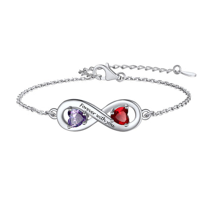 Personalized Name Birthstone Infinity Bracelet