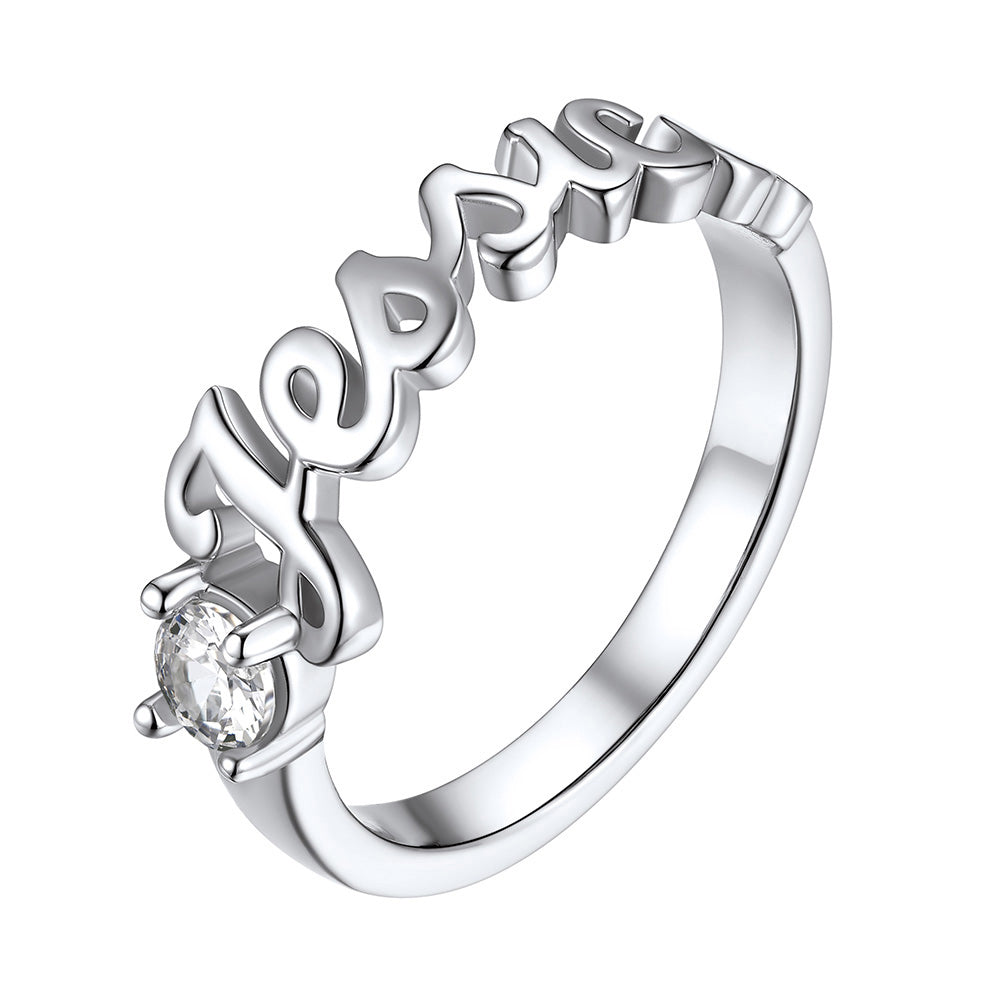 Personalized Name Birthstone Rings for Women