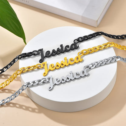 Personalized Name Cuban Chain Necklace in different color