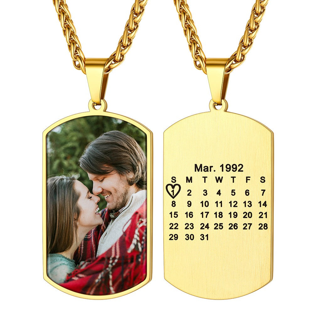 Personalized Photo Dog Tag Gold