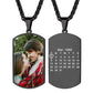Personalized Photo Dog Tag Necklace With Calendar Black
