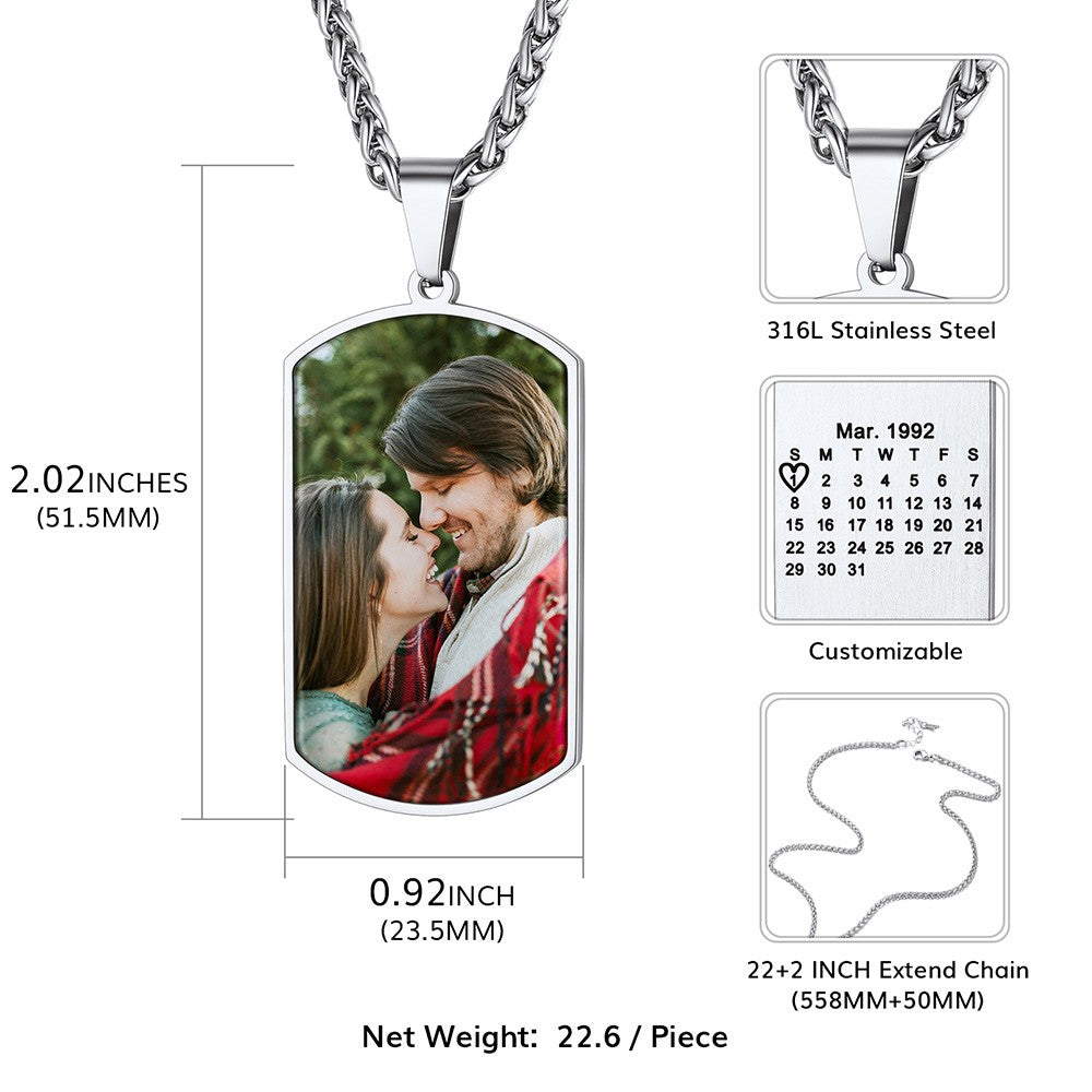 Personalized Photo Dog Tag Necklace