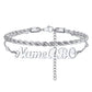 Personalized Twist Chain Name Anklets 2 Layers For Women