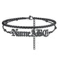 Personalized Wheat Chain Layer Name Anklets For Women Black
