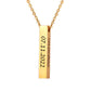 Personalized engraved Vertical Bar Necklaces Gold
