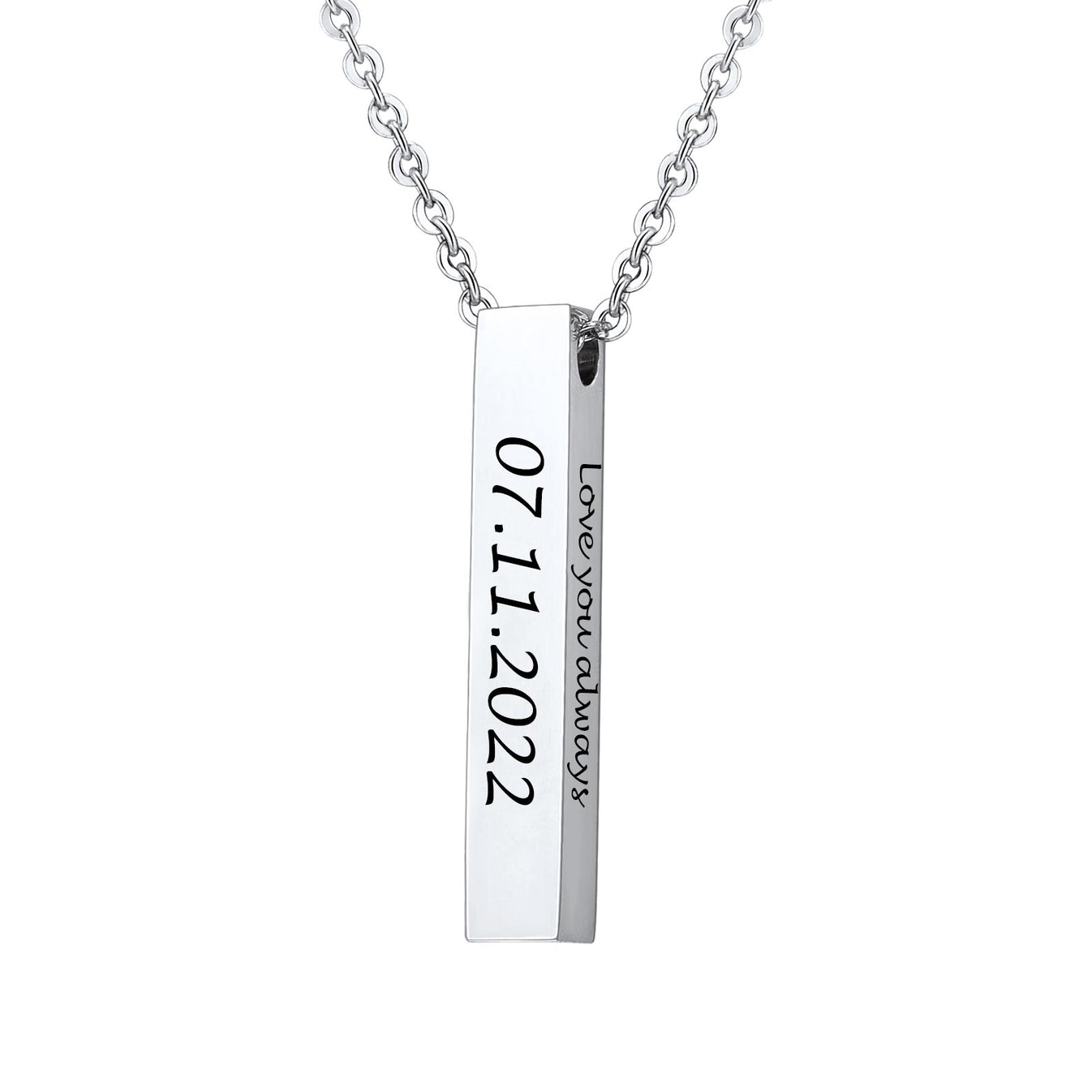Engraved Vertical Pillar Bar Necklace for Women – BIRTHSTONES JEWELRY INC