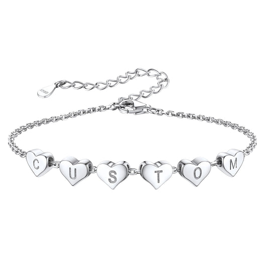 Personalized 1-5 Heart Inital Bracelet for Women VH19199-6