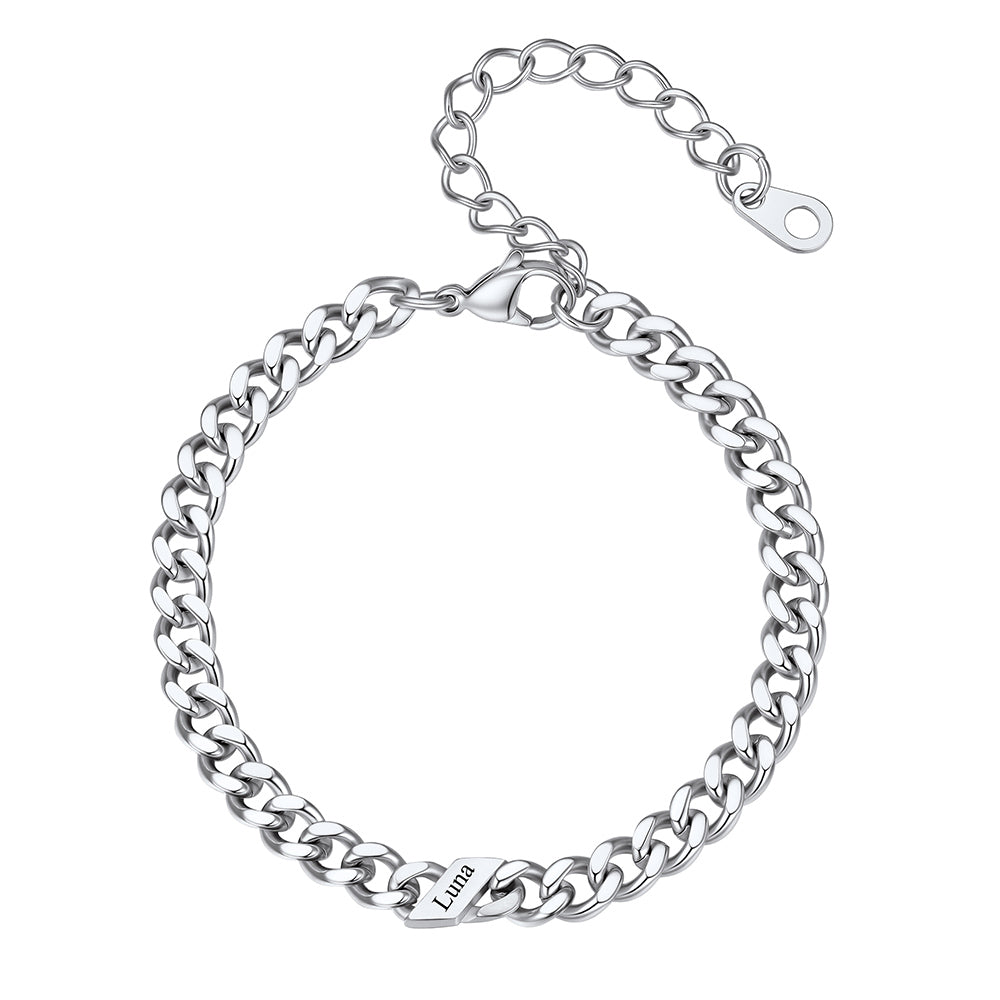 Personalized 1 6 Names Cuban Chain Bracelet 5 7 9mm