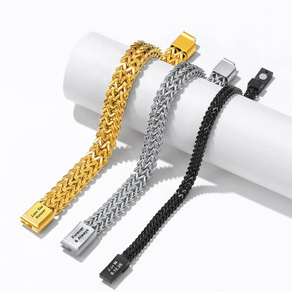 Personalized 10mm Franco Curb Chain Bracelet in different