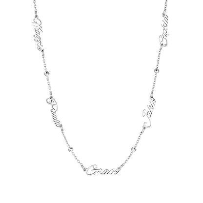 Personalized 5 Nameplate Necklace Steel