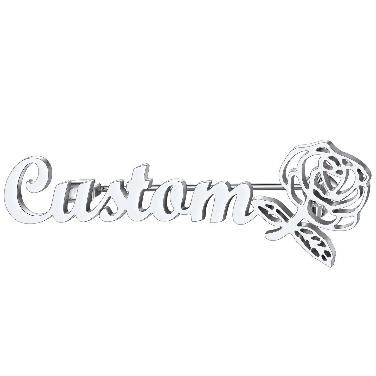 Personalized Birth Flower Name Brooch Pin