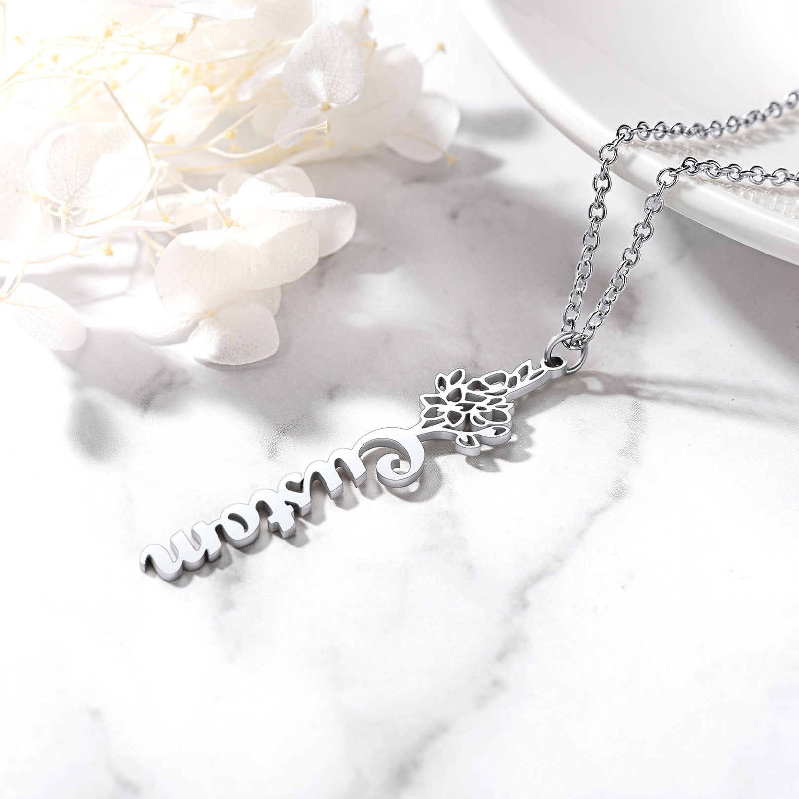 Personalized Birth Flower Necklace