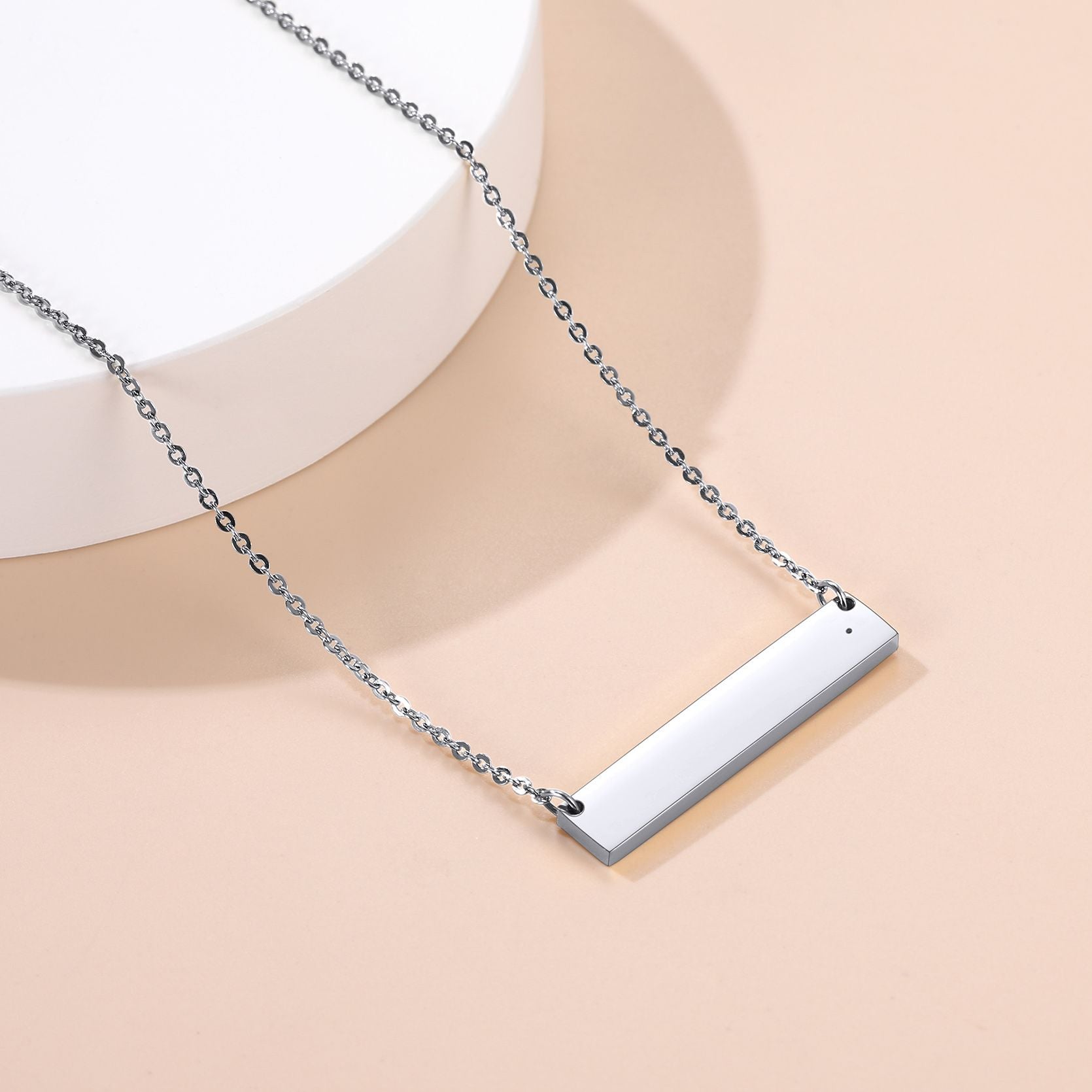 Personalized Birthstoen Bar Necklace