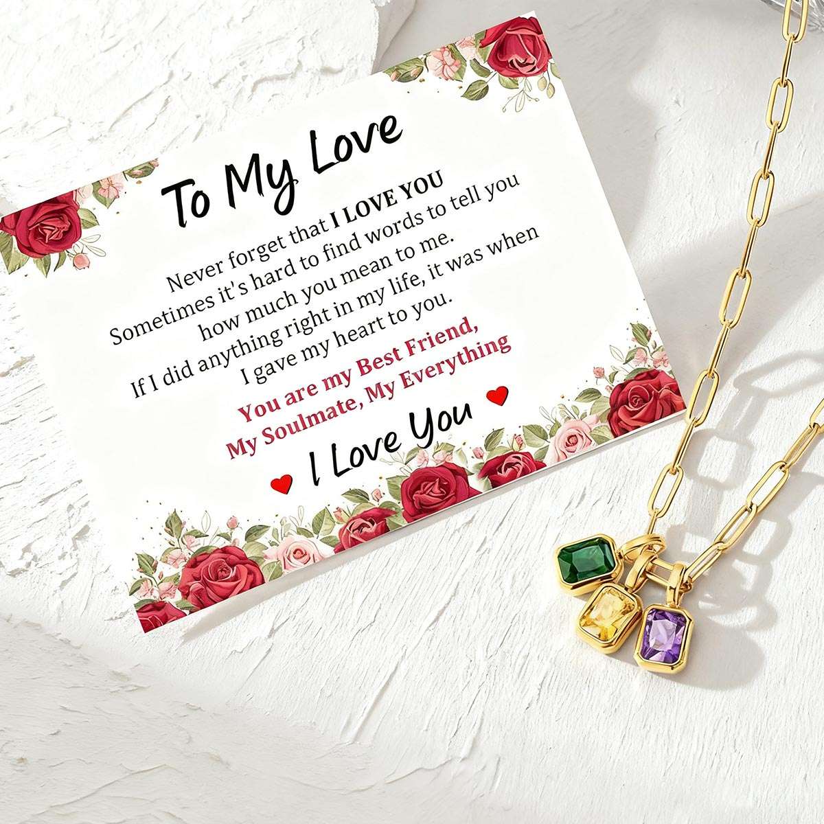 Personalized Birthstone Paperclip Chain Necklace for Women