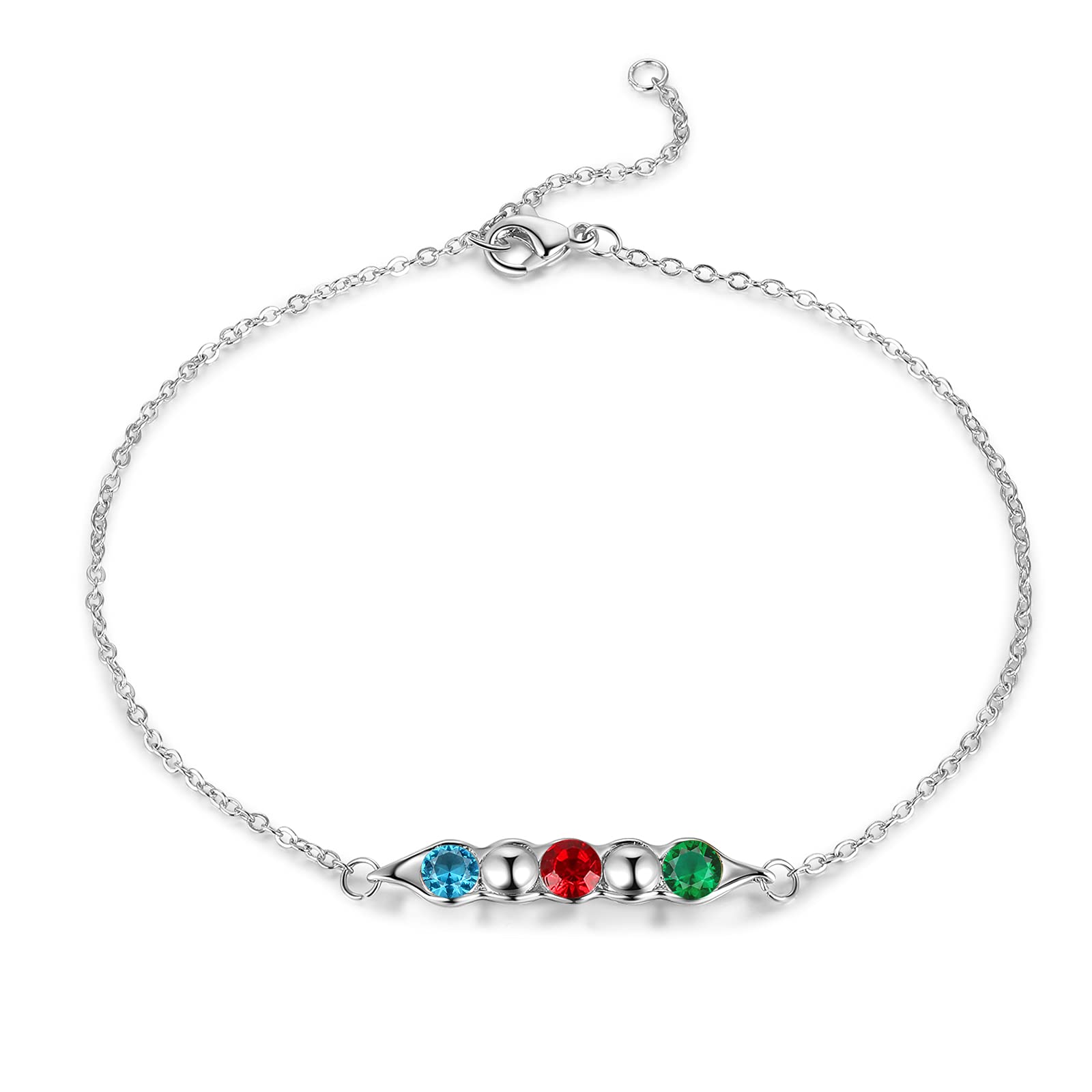 Personalized Birthstone Pea in a Pod Bracelet BSH210074