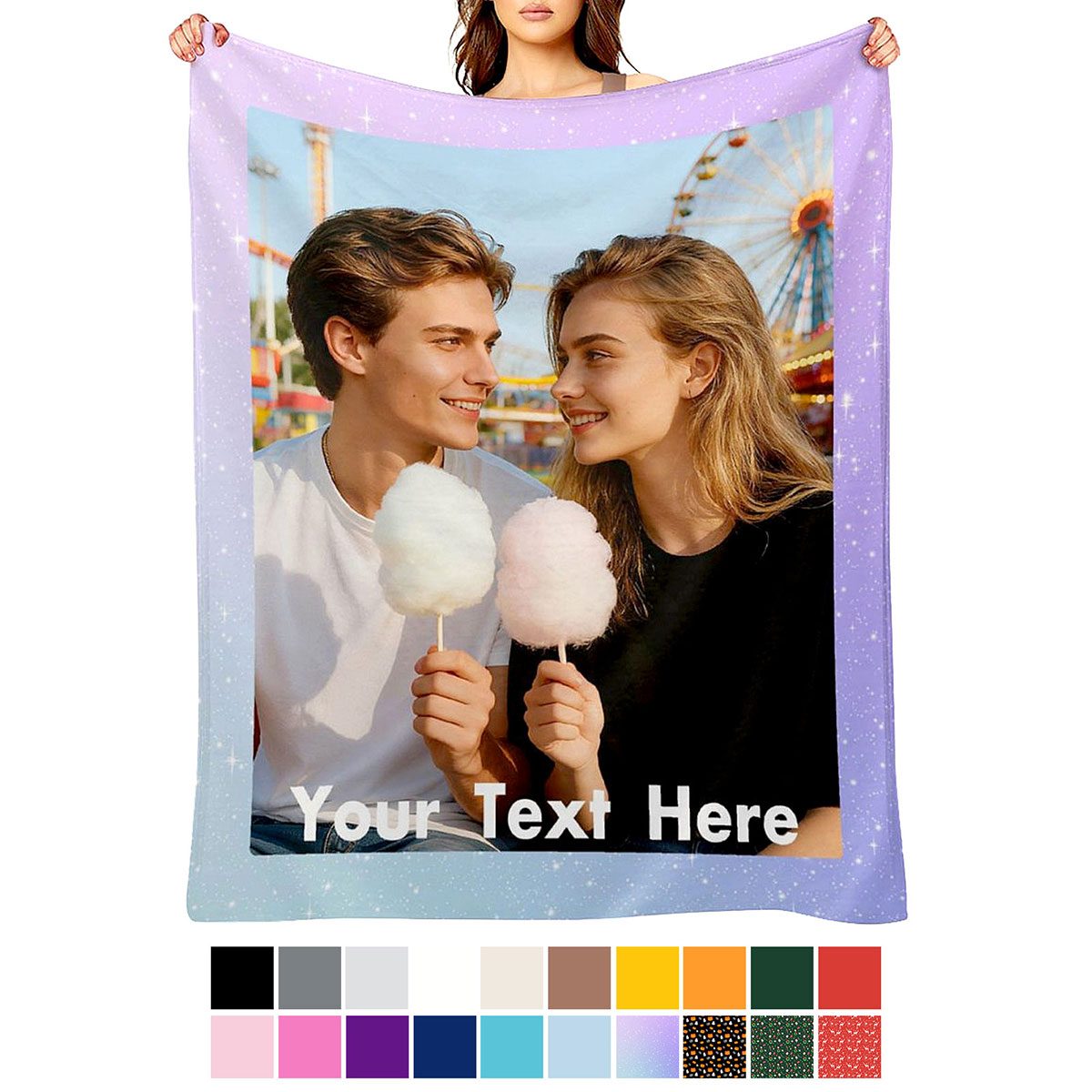 Personalized Blanket with 1 Photo and Text