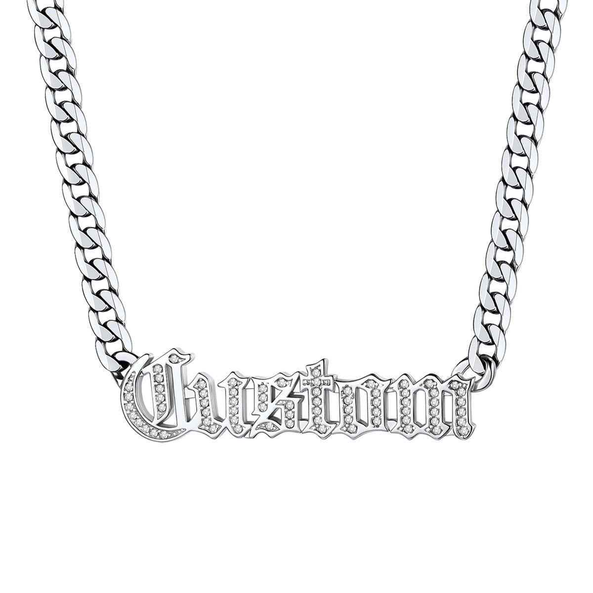 Personalized CZ Nameplated Cuban Chain Necklace 4MM