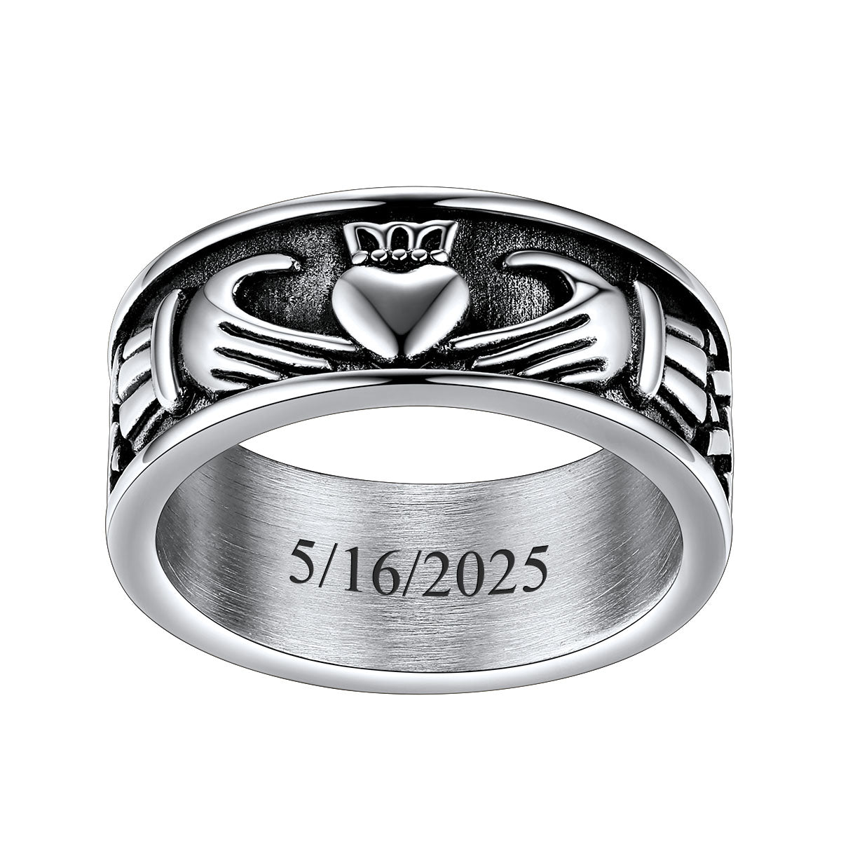 Personalized Claddagh Promise Rings for Men