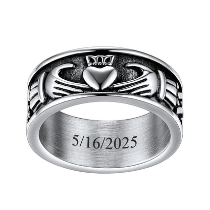 Personalized Claddagh Promise Rings for Men