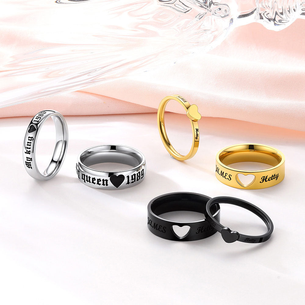 Personalized Couple ring custom name