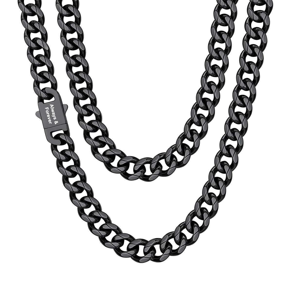 Personalized Cuban Chain Necklace 12mm in Black Plated