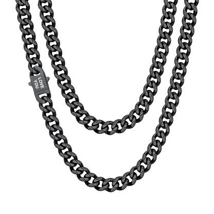 Personalized Cuban Chain Necklace 9mm in Black Plated