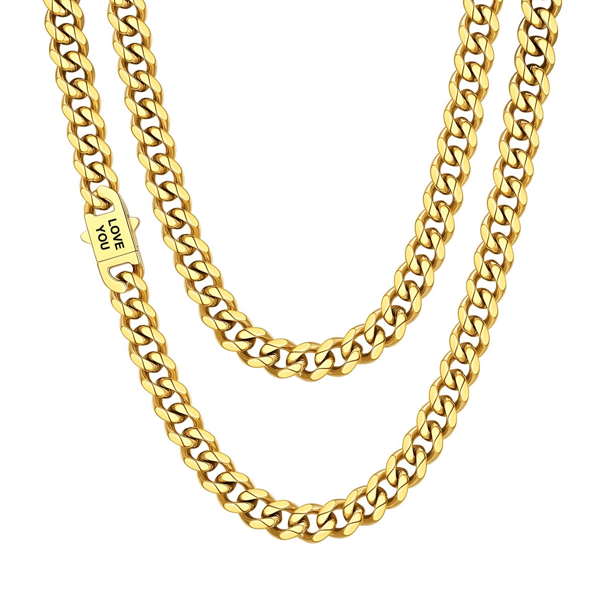 Personalized Cuban Chain Necklace 9mm in Gold Plated
