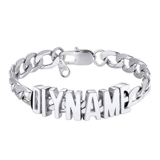 Personalized Cuban Link Chain Name Bracelet for Men 9mm
