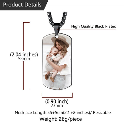 Personalized Dog Tag Photo Necklace Dimension, Durable, Solid