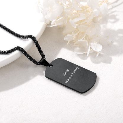 Personalized Dog Tag Photo Necklace in black 