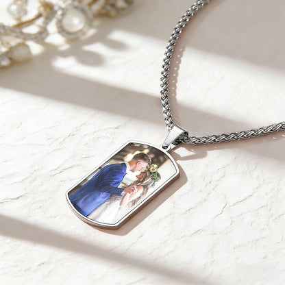 Personalized Dog Tag Picture Necklace Steel
