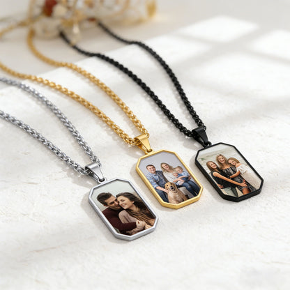 Personalized Dog Tag Picture Necklace  in different color