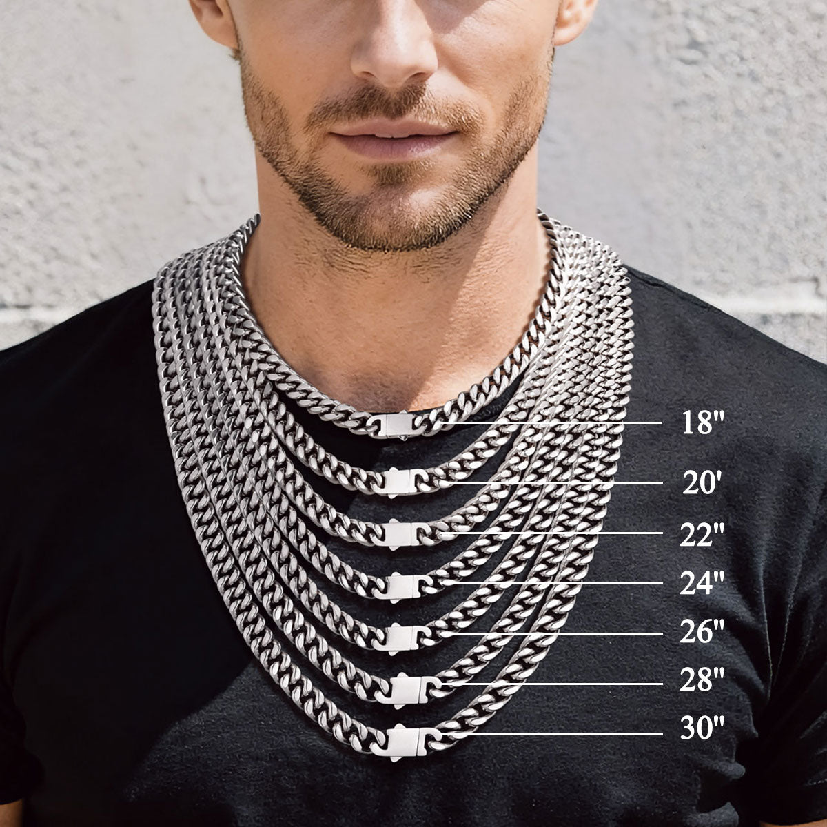 Personalized Engravable Cuban Chain Necklace & Bracelet Set  in different length