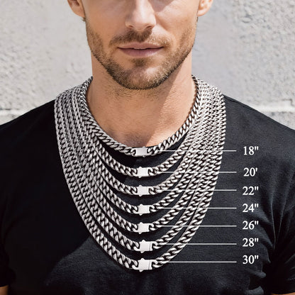 Personalized Engravable Cuban Chain Necklace & Bracelet Set  in different length