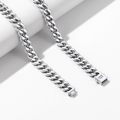 Personalized Engravable Cuban Chain Necklace & Bracelet Set  in stainless steel