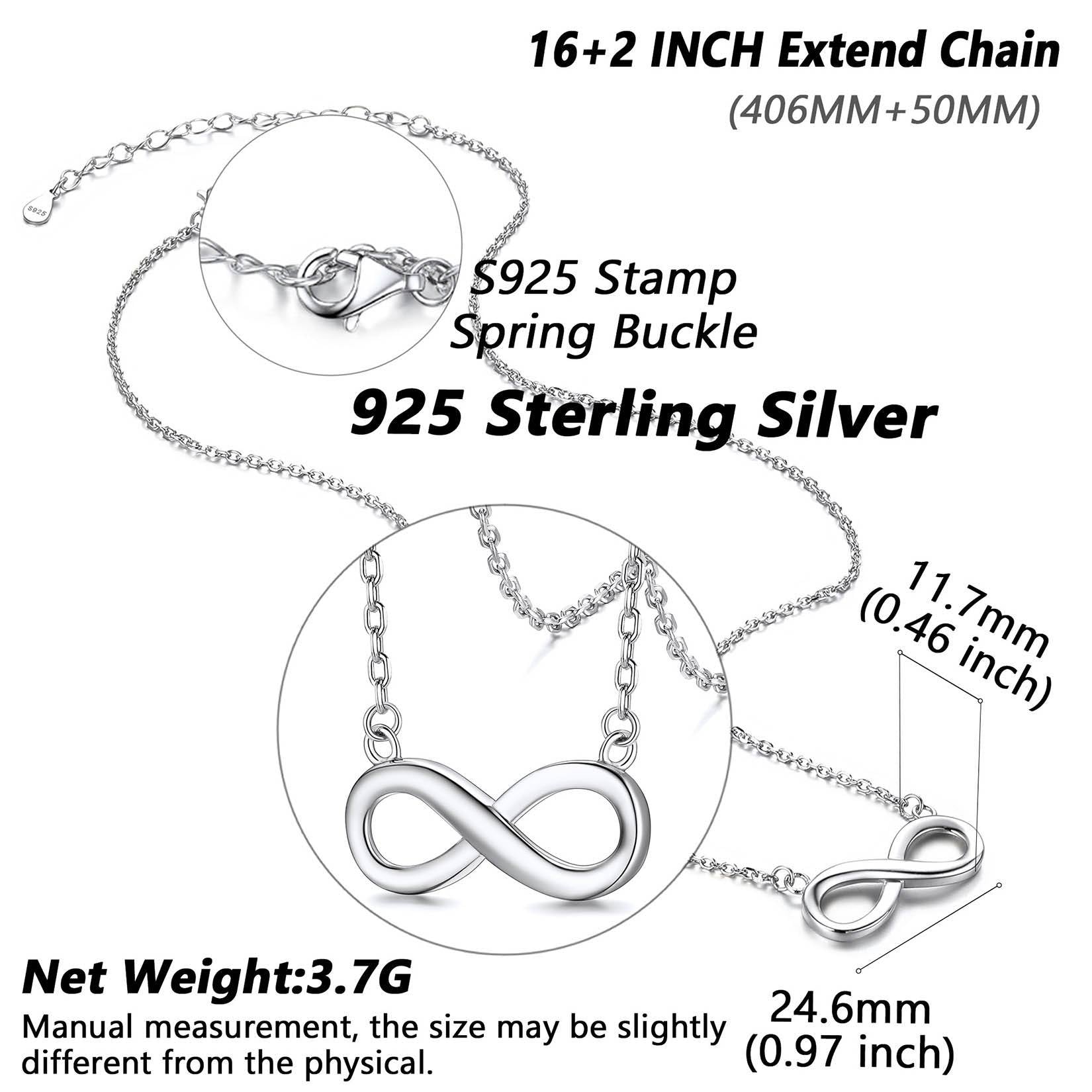 Personalized Engravable Infinity Necklace Dimension, Hypoallergenic