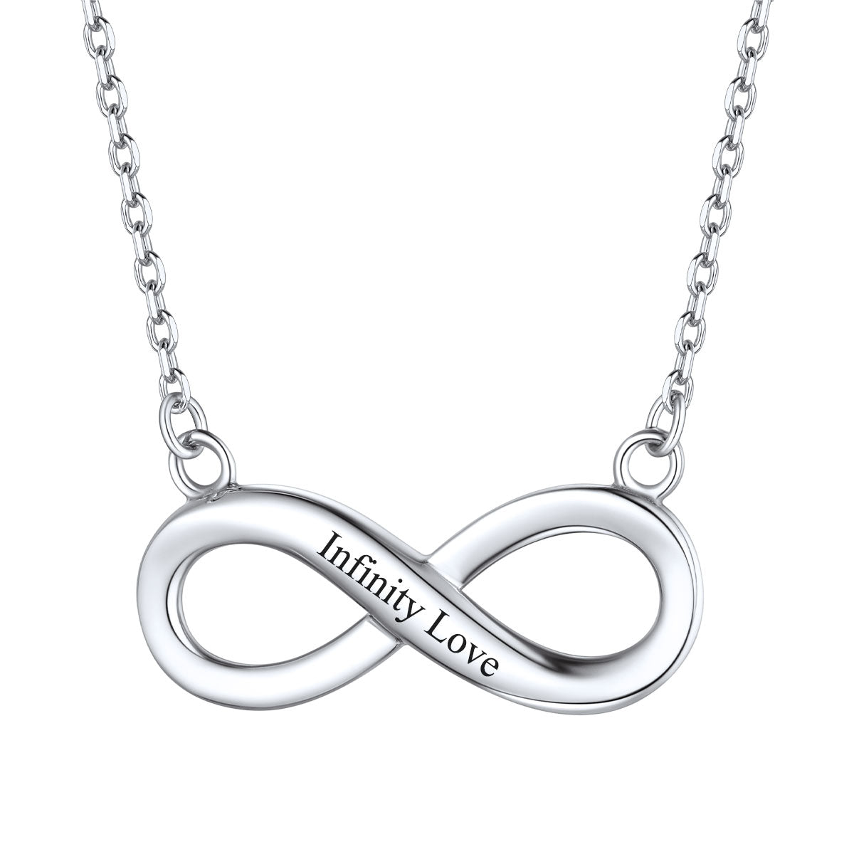 Personalized Engravable Infinity Necklace in 925 Sterling Silver