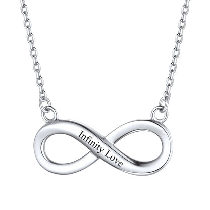 Personalized Engravable Infinity Necklace in 925 Sterling Silver