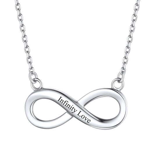 Personalized Engravable Infinity Necklace in 925 Sterling Silver