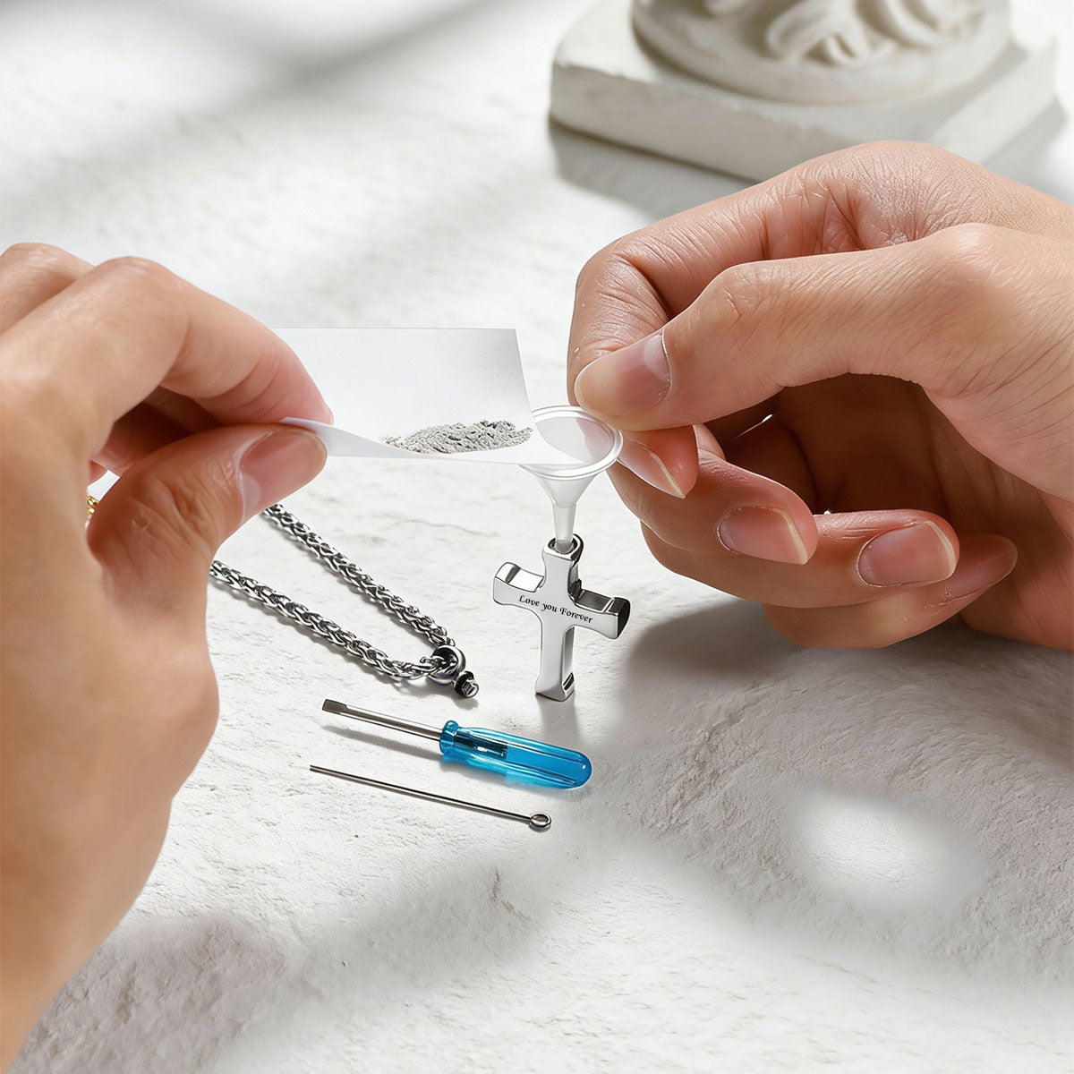 Personalized Engravable X Cross Urn Necklaces