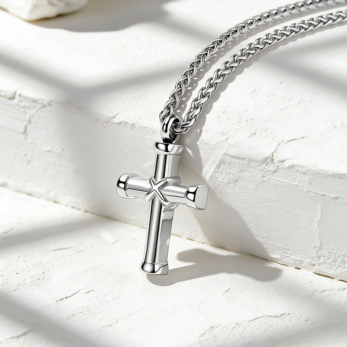 Personalized Engravable X Cross Urn Necklaces Stainless Steel