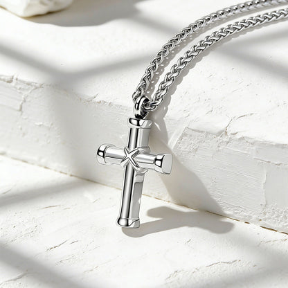 Personalized Engravable X Cross Urn Necklaces Stainless Steel