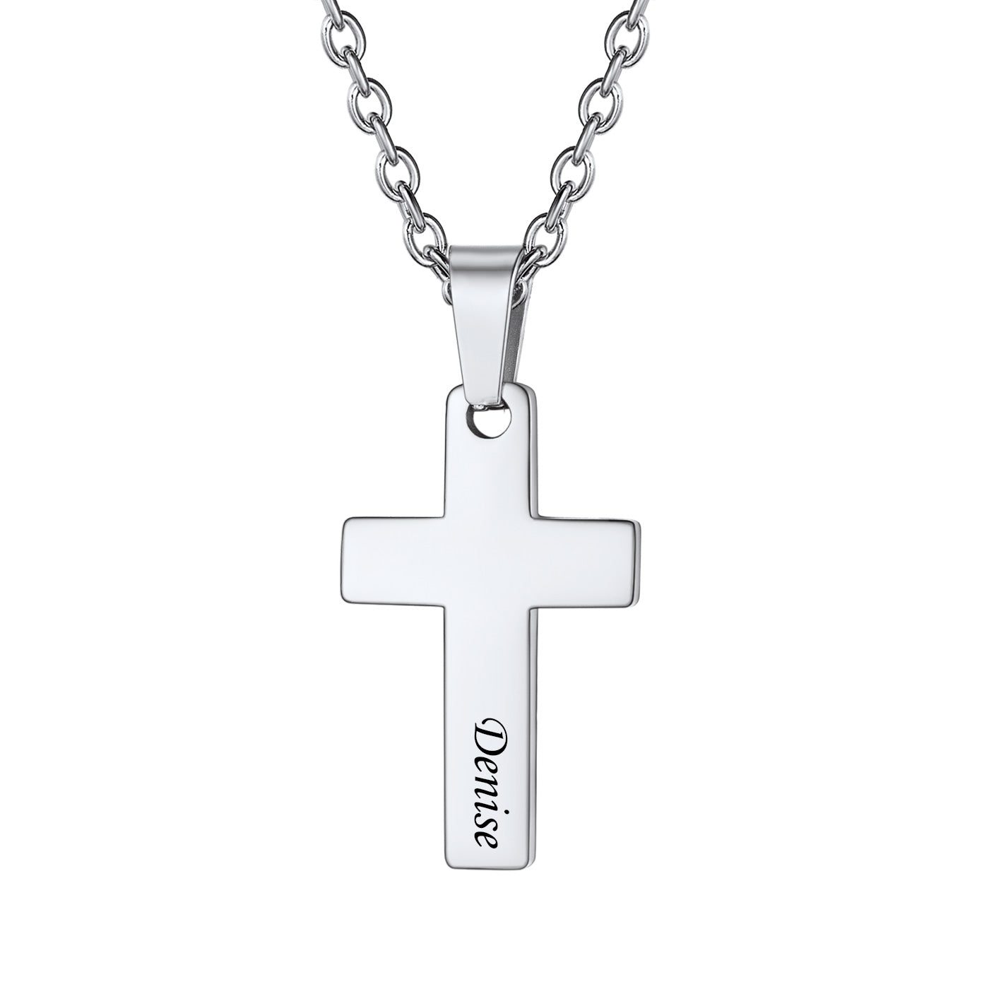 Personalized Engraved Cross Necklace for Women