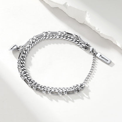 Personalized Engraved Heart Matching Bracelets 